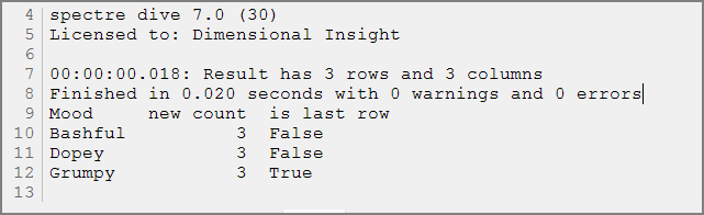 Dive to filter and count